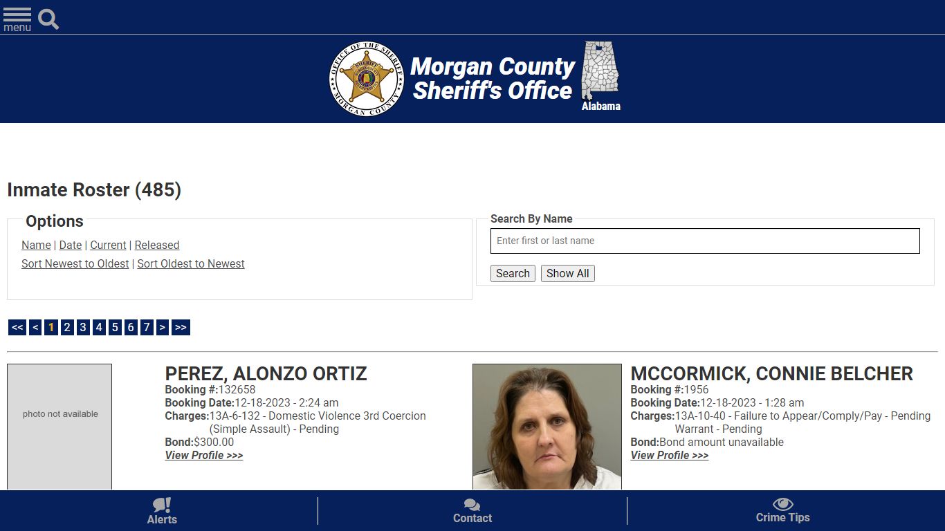 Inmate Roster (482) - Morgan County Sheriff, Alabama