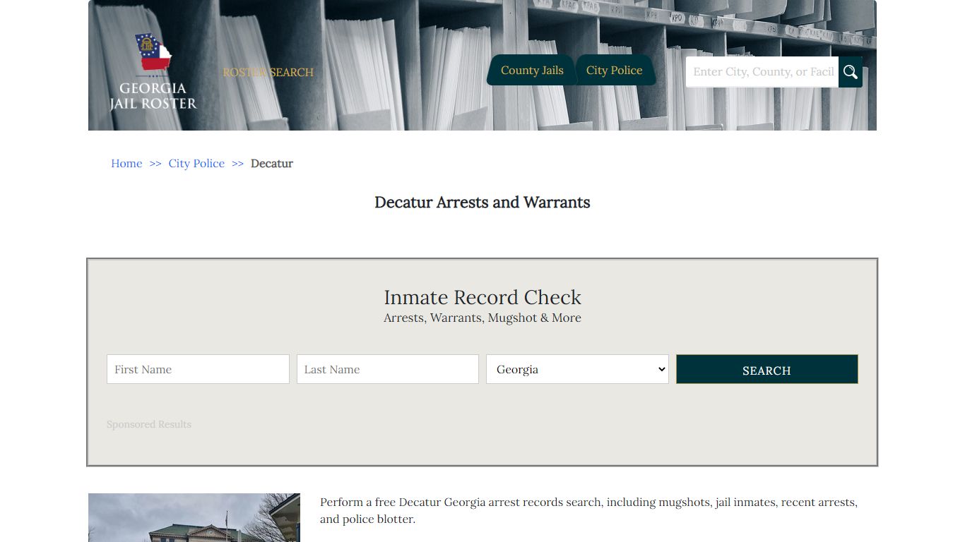 Decatur Arrests and Warrants | Georgia Jail Inmate Search